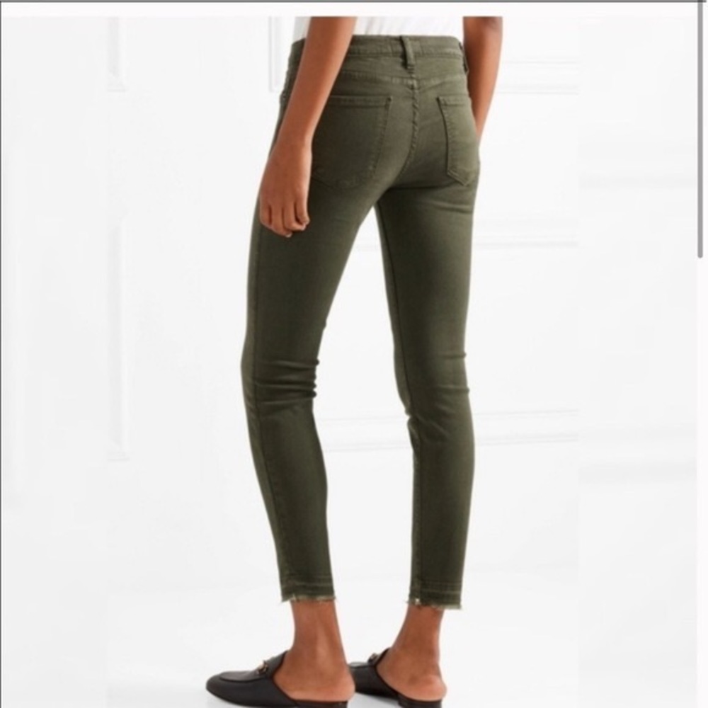 Current/Elliott Stiletto Skinny Jeans in Forest Night w/ Raw Hem